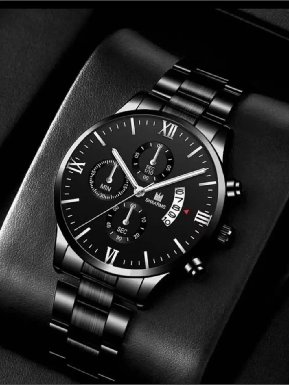 Men's Stainless Steel Chronograph Watch - Black and Gold Options